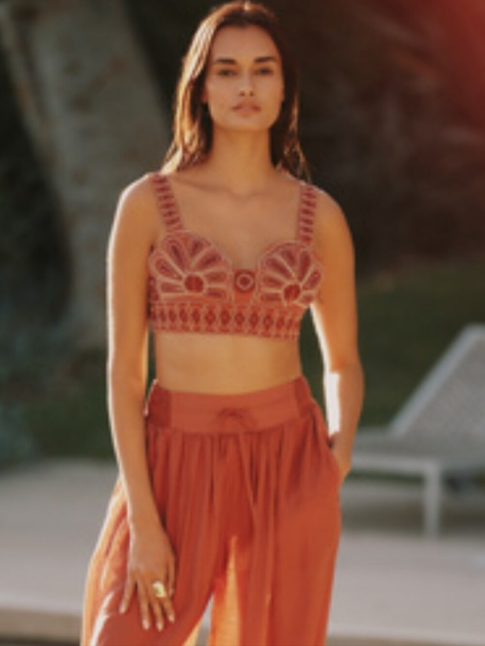 NWT Celandine Beaded Shell Crop Top